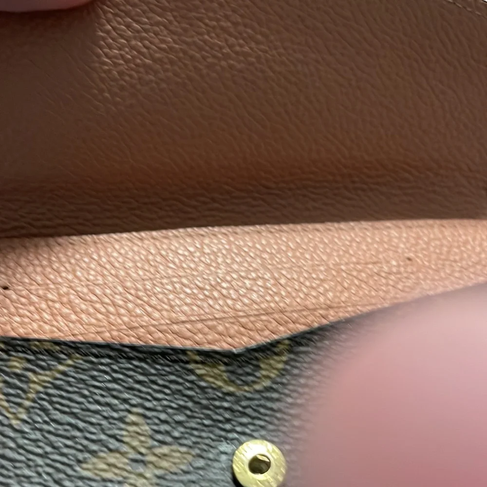 Louis Vuitton Brown Monogram Canvas and Rose Brown Leather Wallet